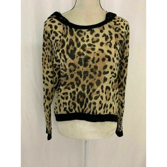Lucca Couture Leopard Print Long sleeve sweater - Picture 1 of 8